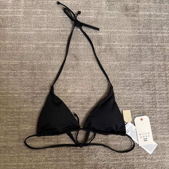 Billabong Sol Searcher Multi Triangle Black Bikini Top Small NWT - Picture 1 of 8